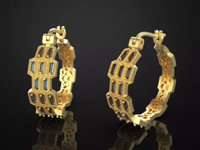 A100-137-earring  3D print model