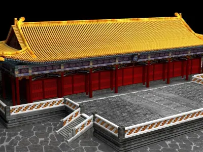 Chinese ancient house  3D model 38