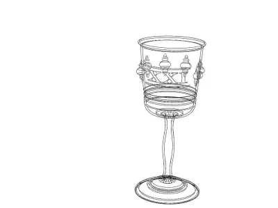 Wine glass retro 3D model