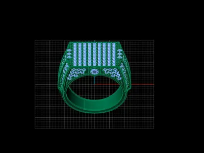 Print Ready STL 3DM  Gents Rings Diamond Men Ring  3D print model 241