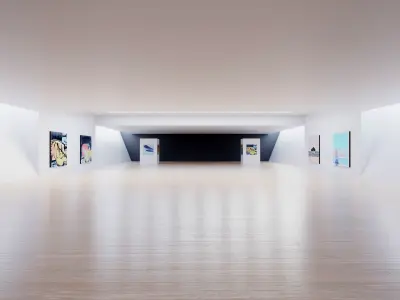 Art Museum Gallery Interior 6 Low-poly 3D model