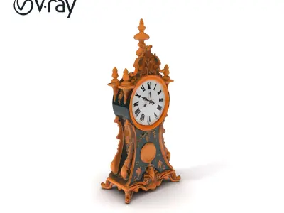 Antique Ornate Clock Model Pack Low-poly 3D model