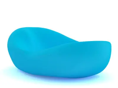Pouf Blue 3D model