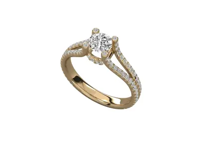 Modern Round Cut Engagement Ring Jewelry 3D print model