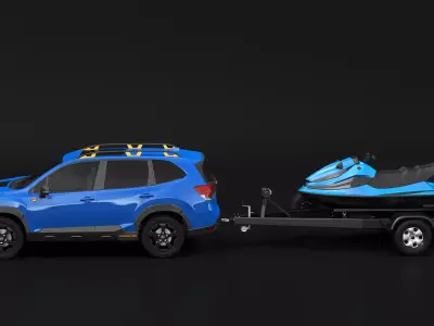 Subaru Forester Wilderness and Jet Ski Trailer 3D model