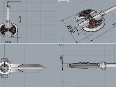 Axe pendant model 827 3D print model