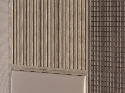 Set of Wooden Headboards 3D model