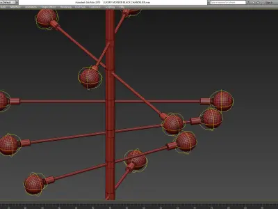 LUXURY MODERN BLACK CHANDELIER Low-poly 3D model