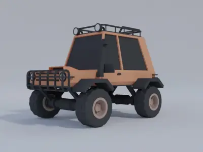 Low-poly car model off road vehicle Low-poly 3D model