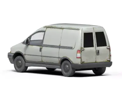 Old Generic Van Low-poly 3D model