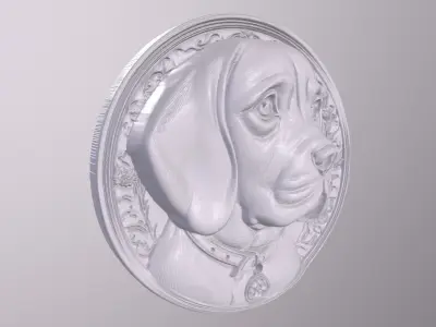 Beagle 3 basrelief for 3D printing 3D print model