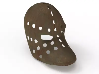 Low-poly duck style goalie hockey mask Low-poly 3D model