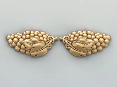 Carved decor horizontal 041 Grape 3D model