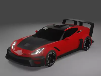 chevrolet corvette  modded Low-poly 3D model