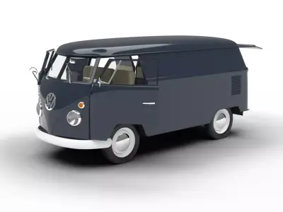 Volkswagen T1 Panel Van 1950 HQ 3d model 3D model