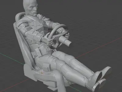 The Batman Driving Figure Scale Suits The Bandai Batmobile Kit 3D print model