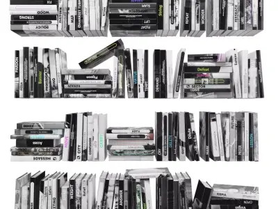 Books 150 pieces 2-3-5 Low-poly 3D model
