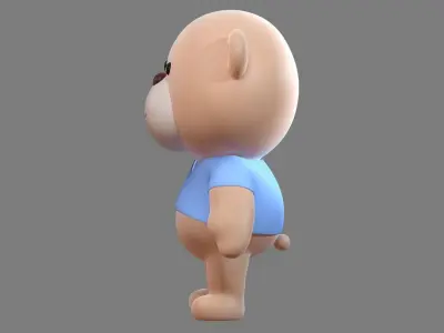 Cartoon Bear - high poly 3D model