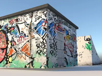 Street Ramp and Stunt Equipment Low-poly 3D model