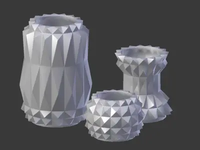 Modern Decor Vase Set - Ombre 3D model