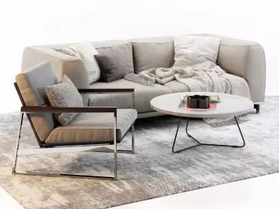 and table sofa Modern combination 3D model