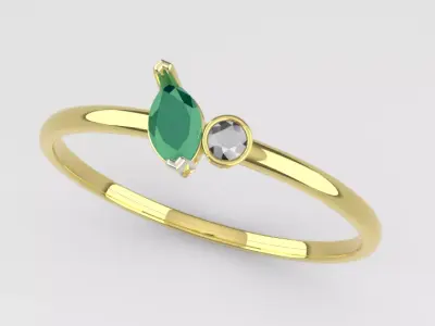 Gem Ring Marquise Free 3D print model