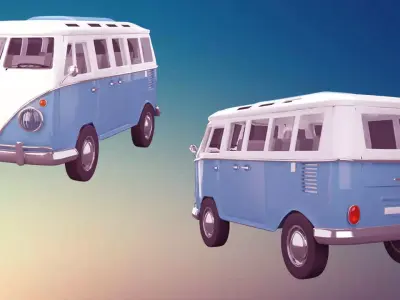 Volkswagen transporter camping 3D model