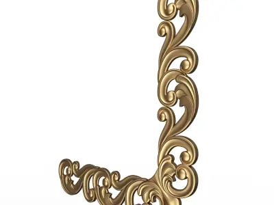 Corner Carved Plaster Molding Decoration 019 Low-poly 3D model