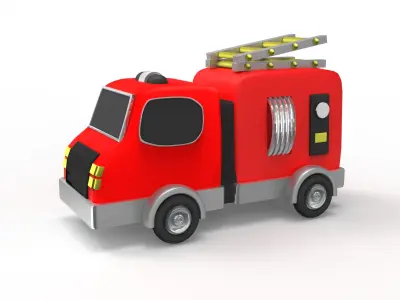Cartoon Truck Low-poly 3D model order