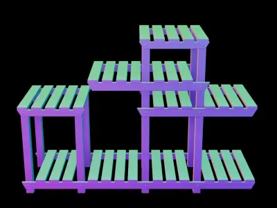 Platform Shelf Low-poly 3D model