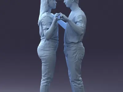 000322 Couple Forming Heart Gesture 1128 3dp 3D print model