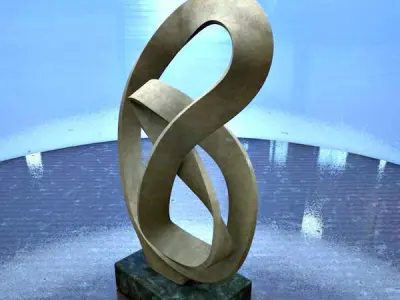 Spiral abstract home decoration sculpture 3D model