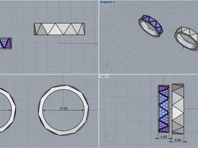 Wedding ring model 338 3D print model