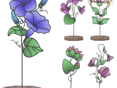 Glass flowers 3D model