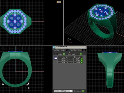 men ring 3D print model 7