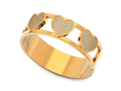  Hollow Heart Bangle Bracelet for Woman 1195 3D print model