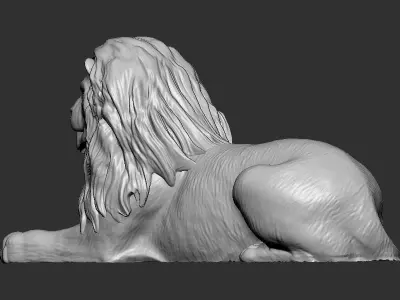 Sitting Lion 3D print model