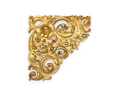 Classic carved corner decor ornament 375 3D model