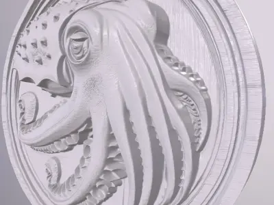 Cuttle Fish 2 basrelief for 3D printing 3D print model
