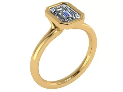emerald bezel cut solitaire  3D print model