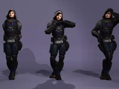 Realistic Female Taskmaster Thunderbolts Olga Kurylenko marvel 3D model