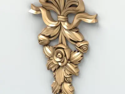 Carved decor vertical 010 3D model