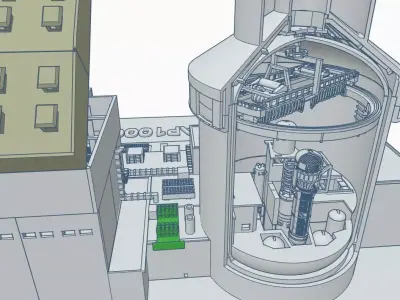 AP1000 Nuclear power plant 3D print model