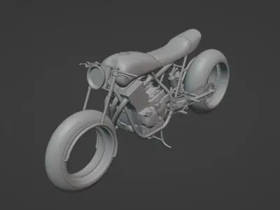 Futurstic Cafe Racer Motorcycle 3D model