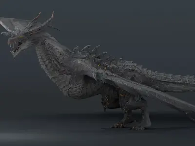 Baoline Cosmic Dragon - rigged Low-poly 3D model