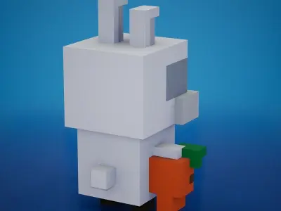 Voxel - Rabbit Low-poly 3D model