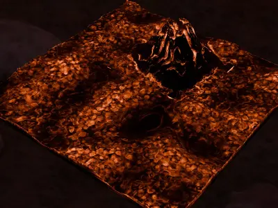 Volcanic Mountain Terrain  Game Ready 3D Model Low-poly 3D model