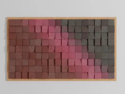 Wood wall art mosaic panel decor frame collection Low-poly 3D model