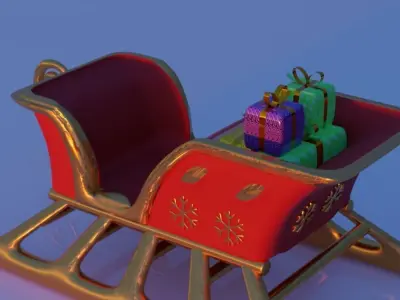 Santa Claus sleigh 3D model