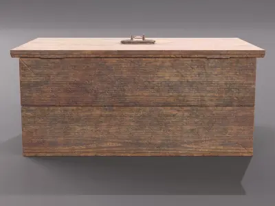 Vintage wooden box Low-poly 3D model